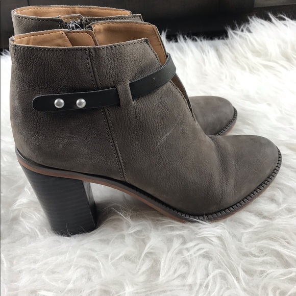 Franco Sarto Shoes - Franco Sarto Gray Leather Elvis Ankle Boots Sz 7
